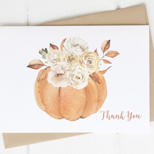 Pumpkin Thank You Card File Printable Instant Download | Etsy