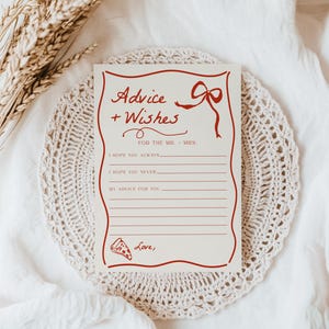 That's Amore Advice and Wishes Game Template | Editable Pizza Italian Bridal Shower Printable Advice Sheet Game DIY Download S761