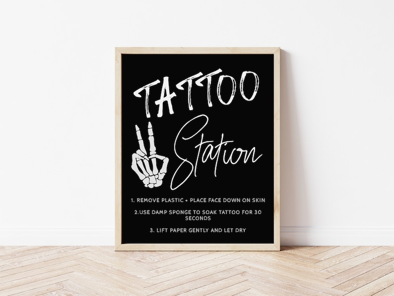 editable tattoo station sign template for bad two the bone 2nd birthday party