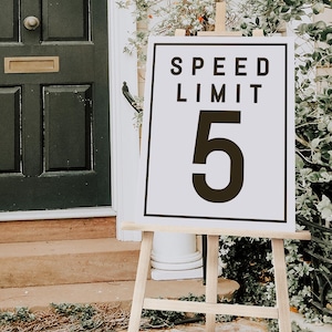 Speed Limit 5 Sign Template | Editable Race Car 5th Birthday Party Sign | Dirt Bike Printable Decor S437 S439 S468 S469 S471