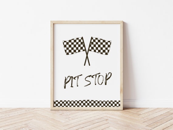 Pit Stop Sign Template | Editable TWO Fast Food Sign | Dirt Bike Race Car Printable Decor S533 S437 S505 S439 S469 S468 S471 S479 S493 S494
