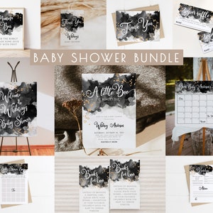 Little Boo Baby Shower Bundle Set | A little Boo is Almost Due Halloween Fall Baby Shower Editable Template Package S327