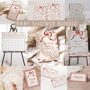 Pizza Baby Shower Bundle - Editable Templates | DIY Hand Drawn Italian Special Delivery Baby Shower Package Set S761