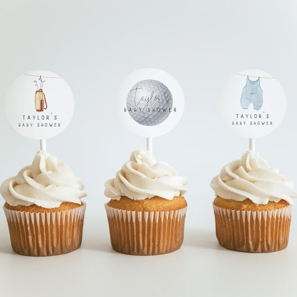 Golf Cupcake Topper Flags Etsy