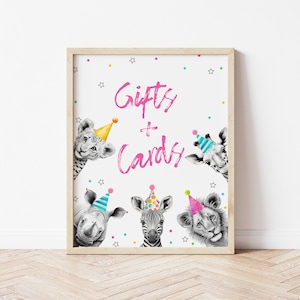 Partytiere Geburtstagsgeschenke + Karten-Zeichen | Bearbeitbar Calling All Party Animals Geburtstagsfeier Willkommen Dekor Zeichen Vorlage für Mädchen S595