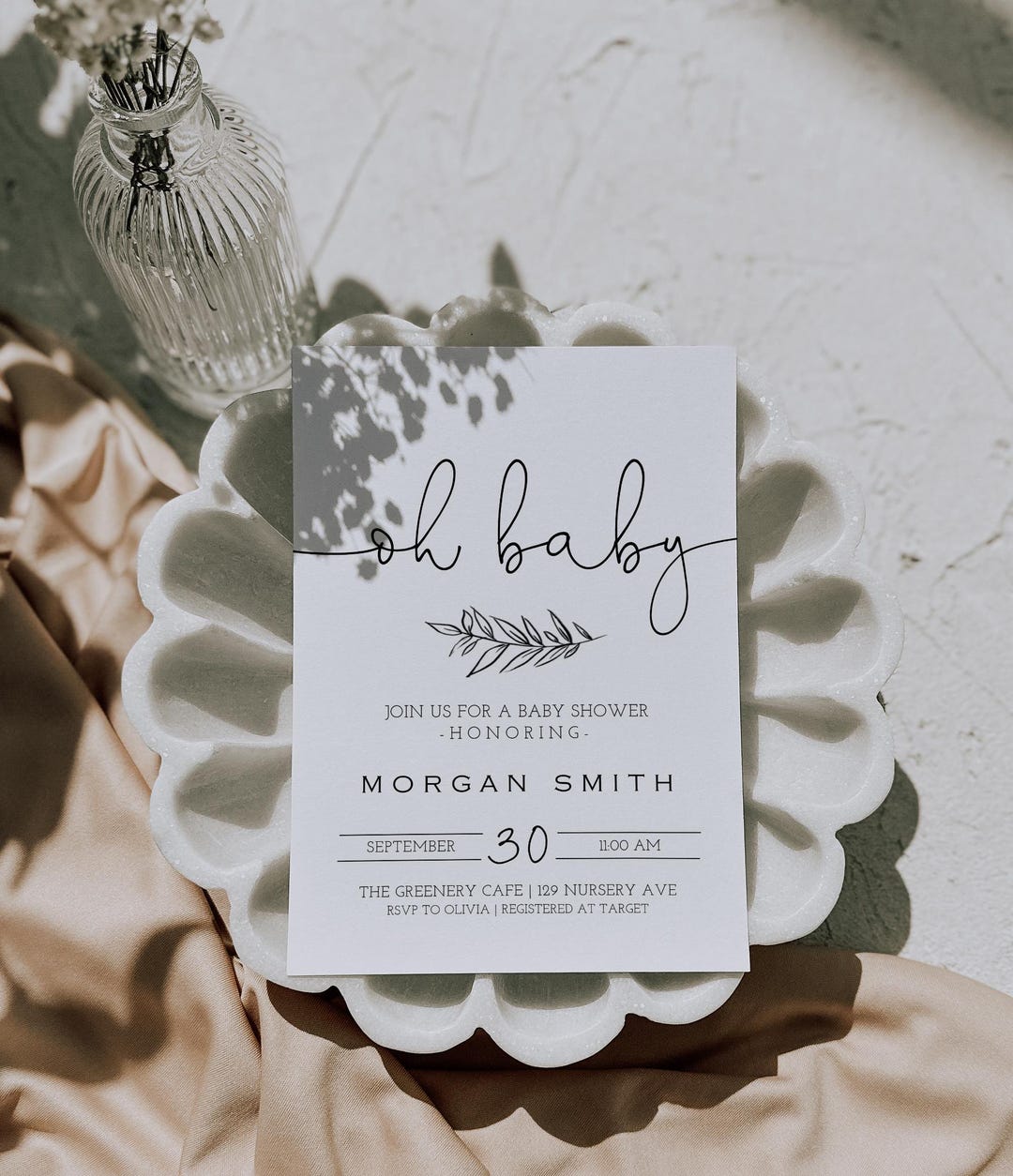 No Theme Baby Shower Invitation - Editable Template - DIY Gender Neutral  Baby Shower Invite S130 - Etsy, image size:1080x1254