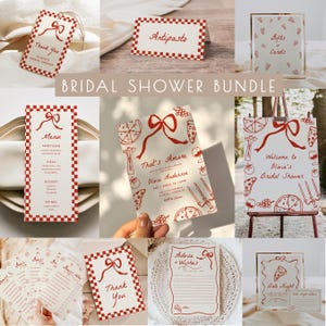 That's Amore Bridal Shower Bundle - Editable Templates | DIY Hand Drawn Italian Pizza Bridal Shower Package Set S761