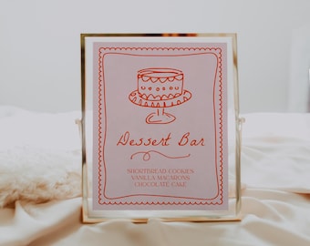 Dessert Bar Sign Template | Editable Love in Bloom Dessert Table Sign Decor S752