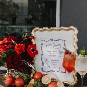 Mall för Aperol Spritz-barskylt | Gör-det-själv-redigerbar "Love at First"-spritzmeny | Utskrivbar skylt för Let's Spritz-barmeny S811 bild 5