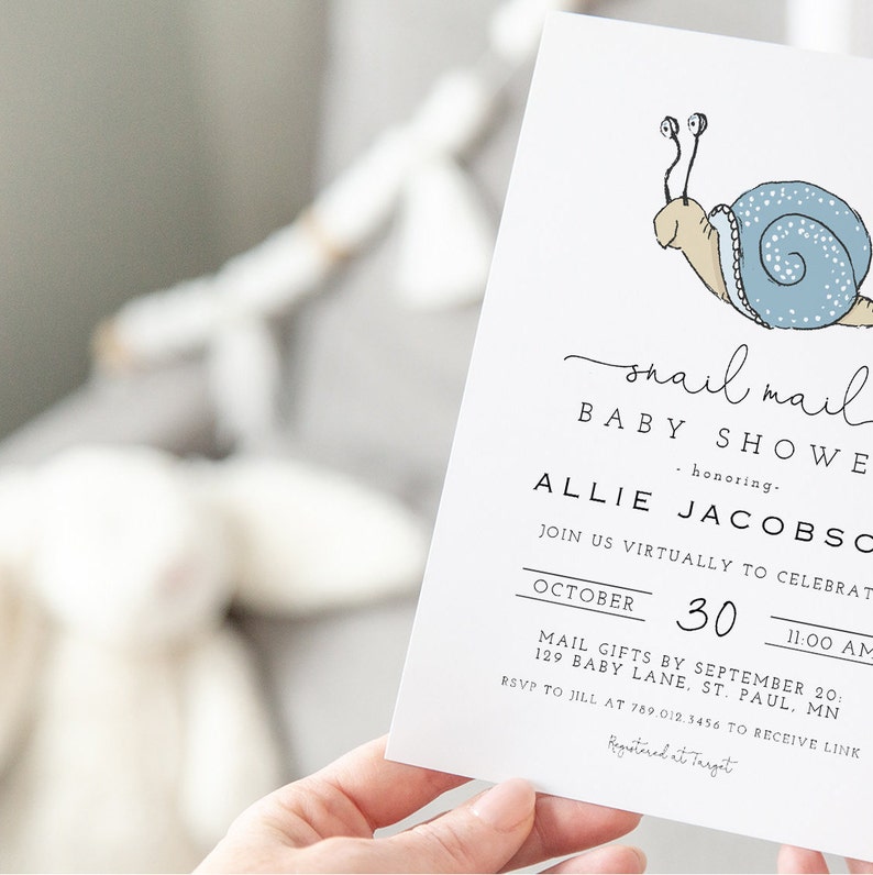 Editable Baby Shower by Mail Invitation Snail Mail Long Etsy