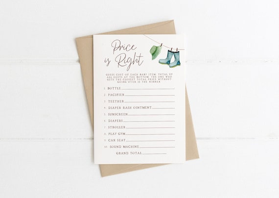 Fishing Price is Right Baby Shower Game Reel Excited Baby Sprinkle  Printable Editable Template Fish Game S464 