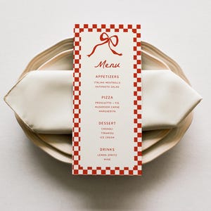 Bearbeitbare Pizza Menü Vorlage | Scheibe Scheibe Baby Shower Menu | Das ist Amore Menu italienisch S761