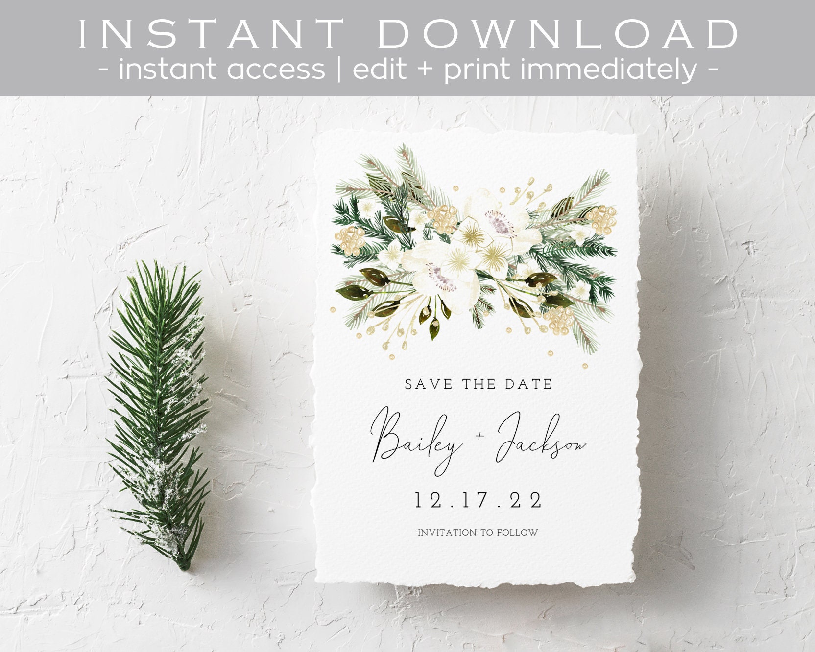 Christmas Save the Date Holiday Save our Date Invitation | Etsy