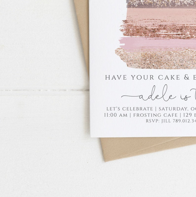 Pink 2nd Birthday Invitation Have Your Cake and Eat it Two Etsy