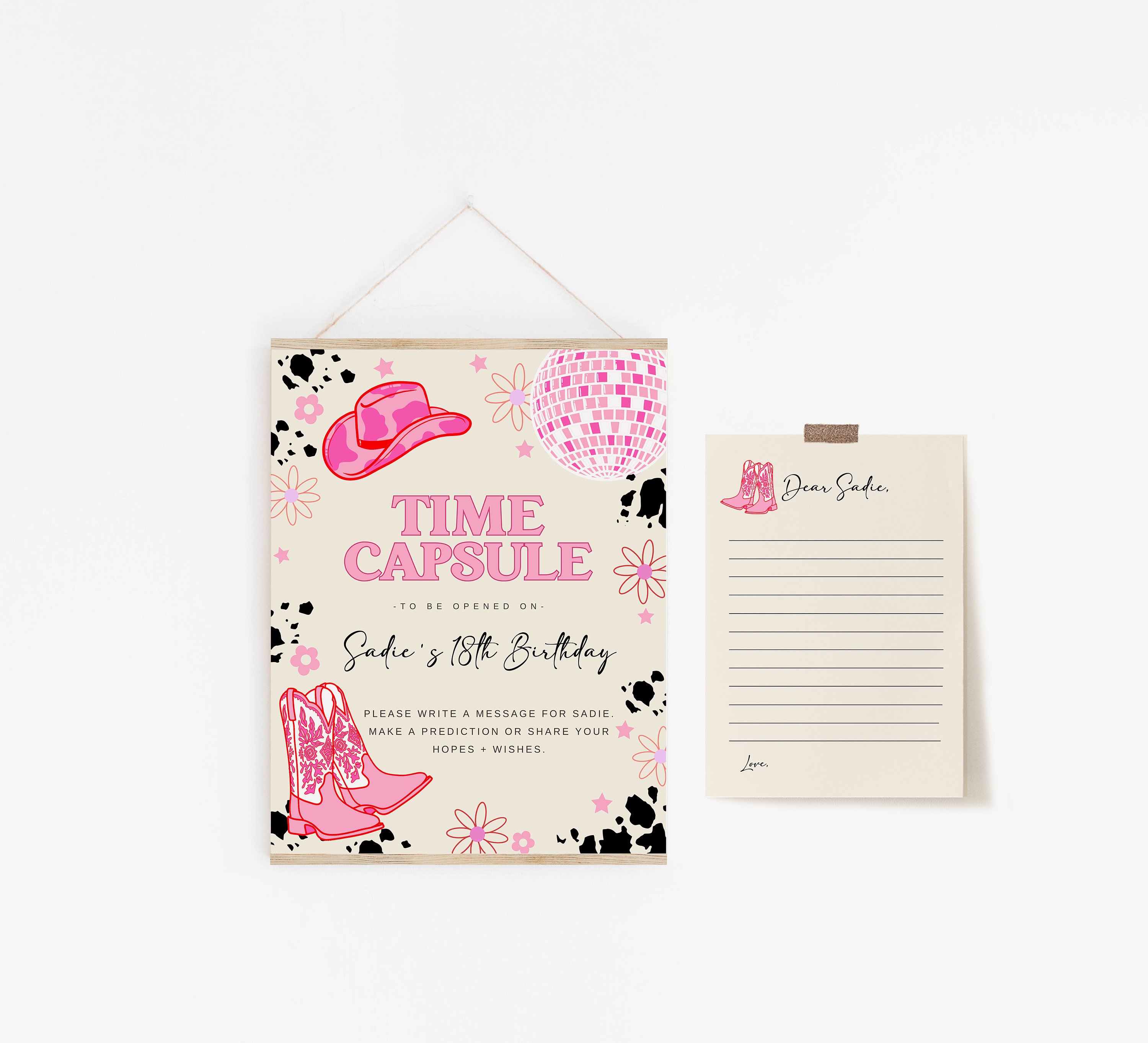 Cowgirl 3rd Rodeo Birthday Bundle Editable Template Set | Disco Cowgirl ...