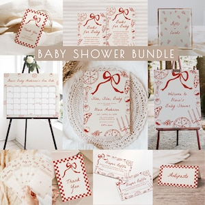 Slice Slice Baby Shower Bundle - Editable Templates | DIY Hand Drawn Italian Pizza Baby Shower Package Set S761