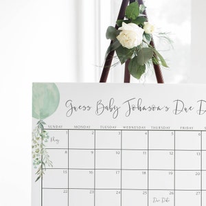 Guess Baby's Due Date Calendar Game Template Baby Shower - Etsy