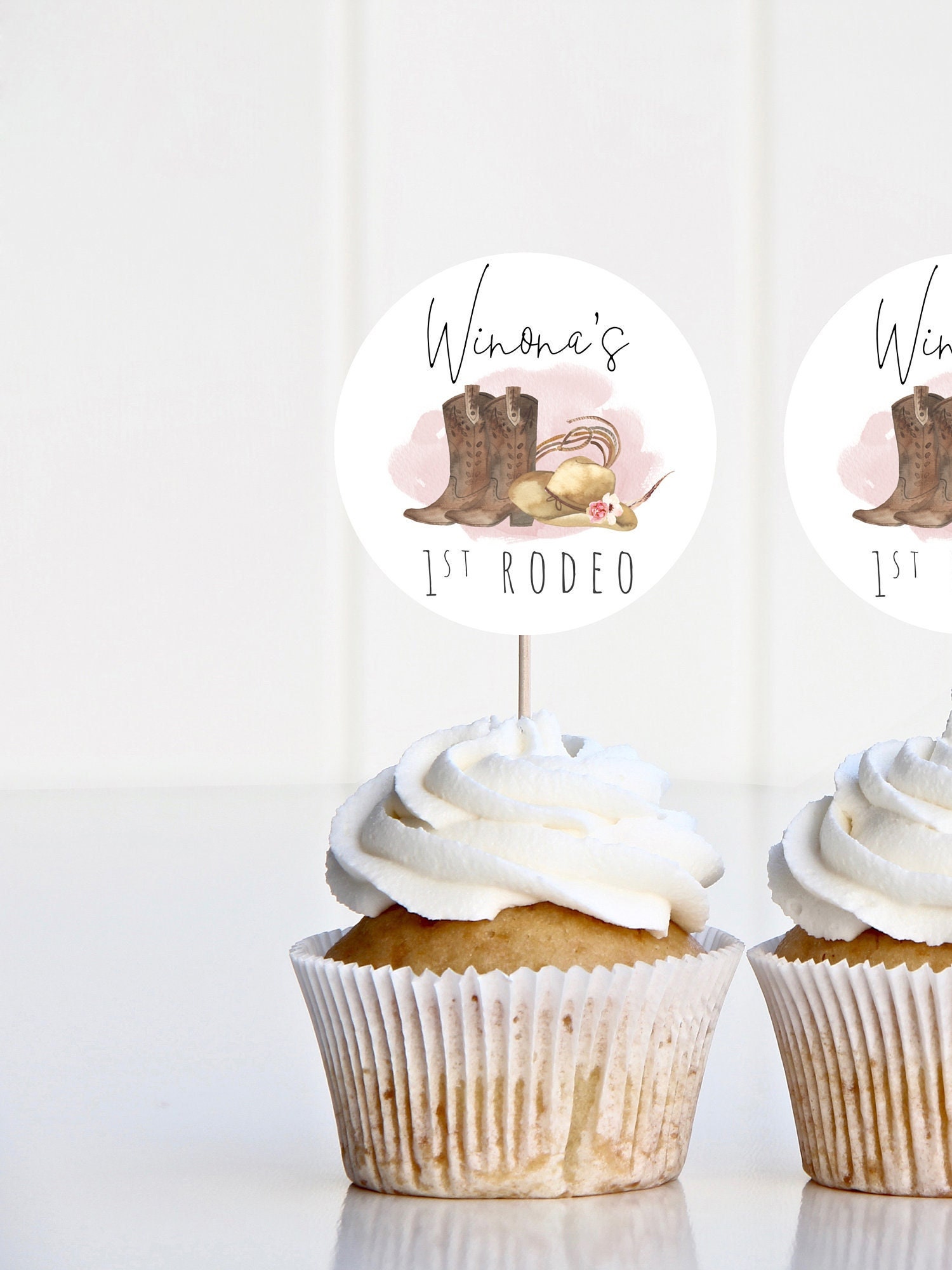 1st Rodeo Cupcake Topper Template Cowgirl Western Cupcake - Etsy