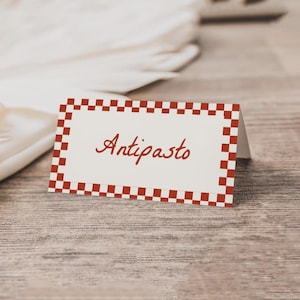 Uitnodiging pizzatent tent - bewerkbare sjabloon | Plaatskaart Italiaanse pizzaparty DIY S761