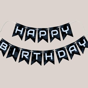 Laser Tag Happy Birthday Banner Template | Editable Laser Tag Birthday Party Sign Decor | Boy Laser Tag Birthday Party Printable Decor S573