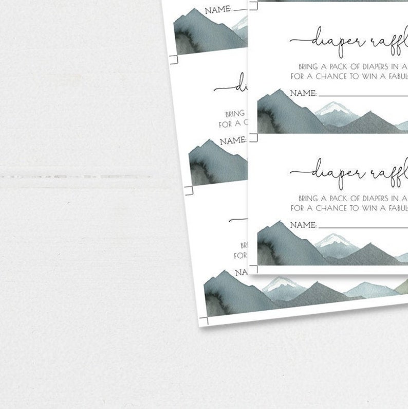 Bring a Pack of Diapers Mountain Baby Shower Printable Ticket Adventure Awaits Diaper Raffle Ticket Editable Template Instant Download
