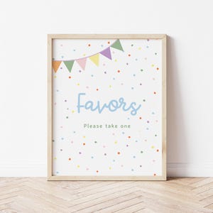 Fun to be One Favors Sign - Editable Template - Two Much Fun Party Decor - Digital Download S976
