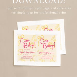 Ciao, Baby Babypartyeinladungsvorlage - Bearbeitbare Hand gezeichnete Zitrone Invite S905 Bild 8