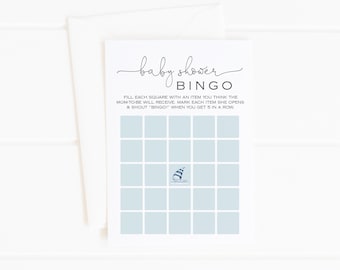 Nautical Bingo Baby Shower Printable Game, Sailboat Boy Baby Shower | S108