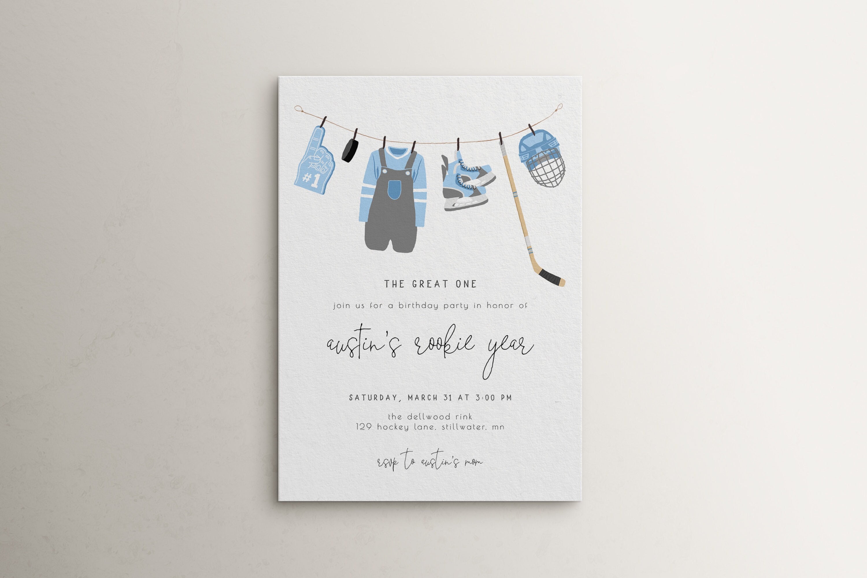 Hockey Baby Shower Invitations