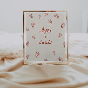 de Pizza cadeaux et cartes de vœux | Décoration de douche nuptiale That's Amore modifiable | Tranche imprimable, décoration de fête pour baby shower tranche S761
