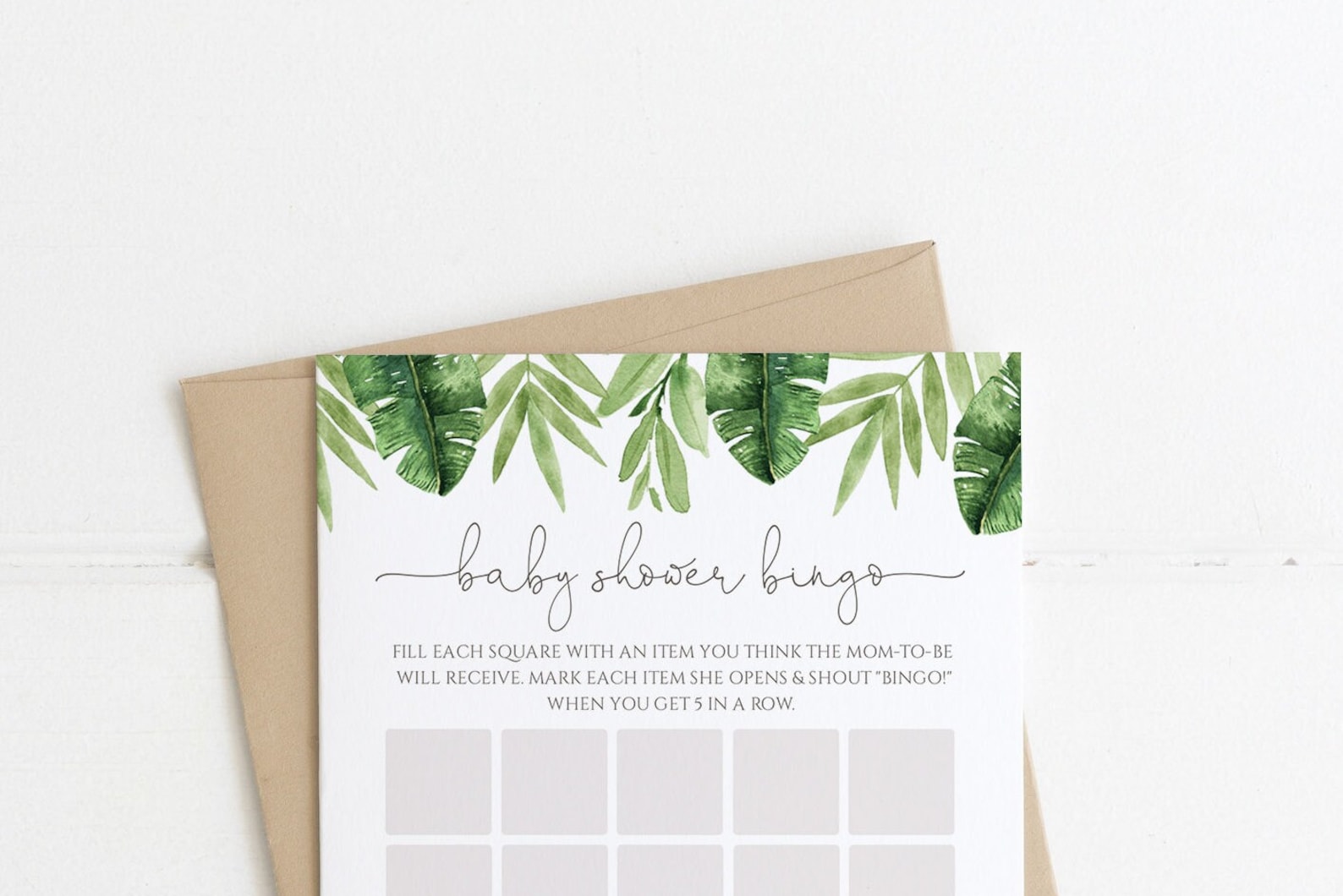 Safari Baby Shower Bingo Printable