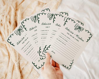 Advice and Wishes Bridal Shower Printable Game Template | Editable DIY Off the Market Bridal Shower Game Card S842 S846 S840