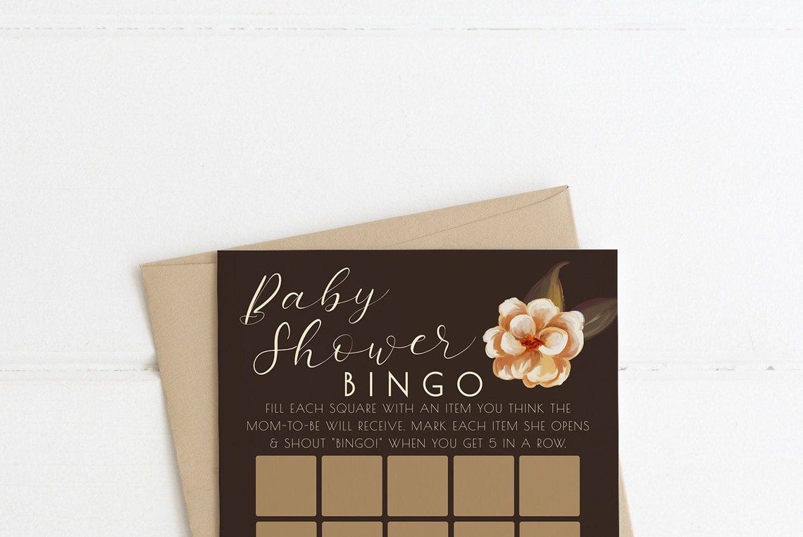 Bingo Baby Shower Printable Game Template Vintage Tea Party - Etsy