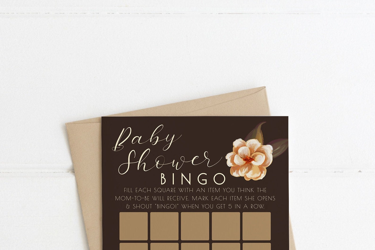 Bingo Baby Shower Printable Game Template Vintage Tea Party - Etsy