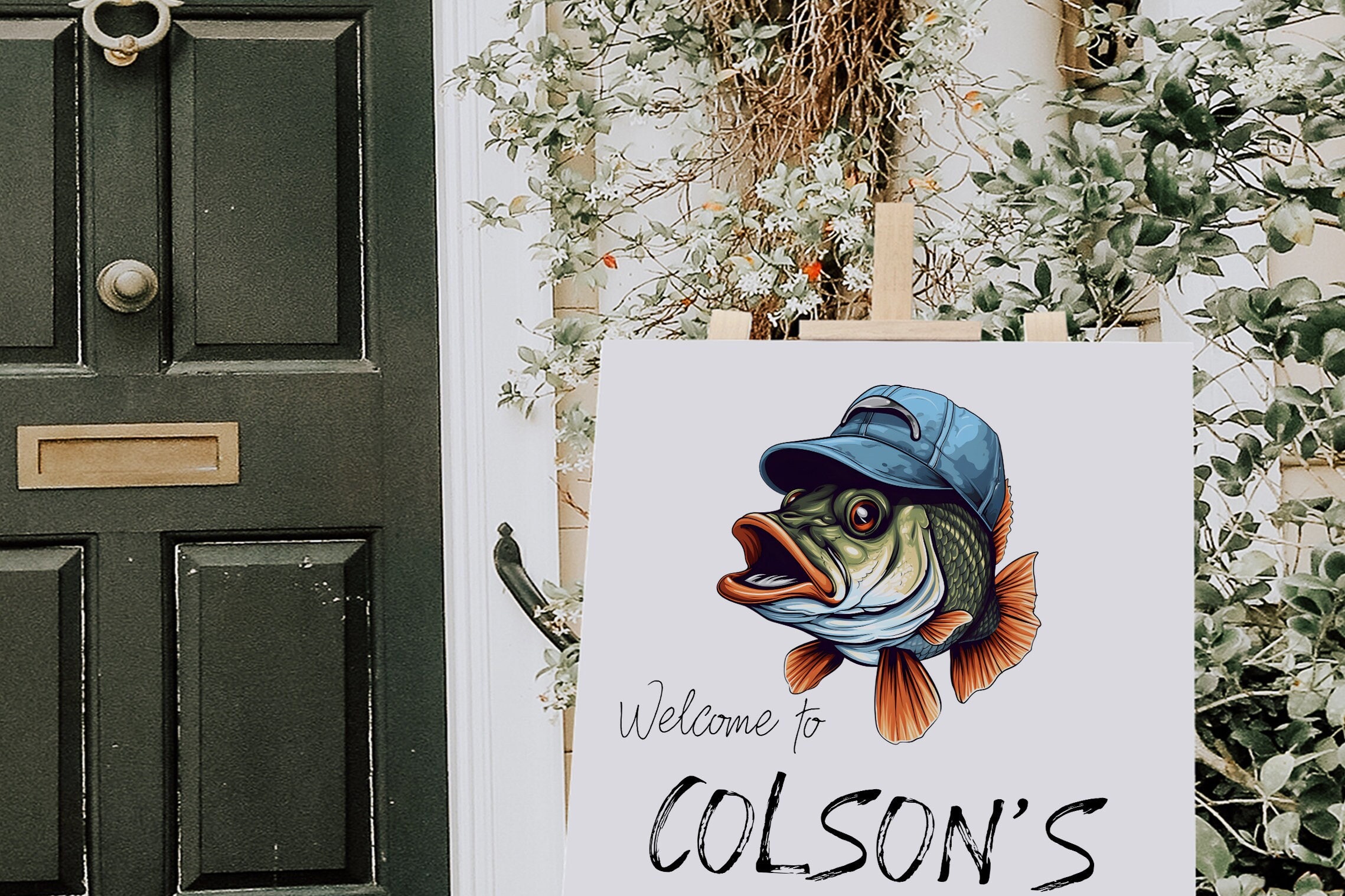 Welcome Tooffish Editable Fish Birthday Welcome Sign Template | Reel Fun Bass Birthday ...