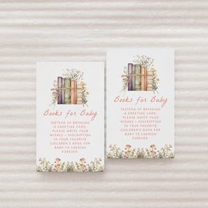 Książki dla niemowląt Edytowalny szablon na nowy rozdział Baby Shower | Edytowalny Ich następny rozdział zaczyna się Baby Shower Przynieś książkę Wkładka S776