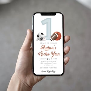 Rookie Year Birthday Bundle - Editable Sports 1st Birthday Package - Digital Download S628 image 10