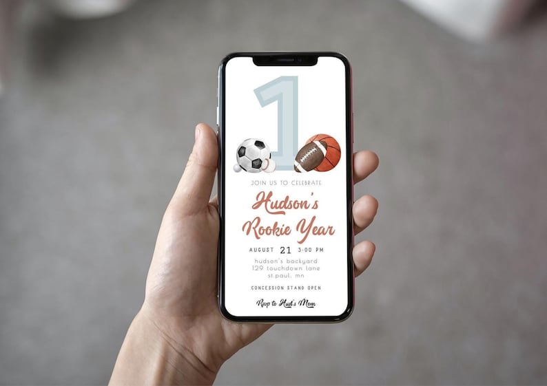 Rookie Year Birthday Bundle - Editable Sports 1st Birthday Package - Digital Download S628 image 10