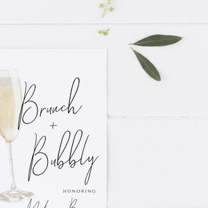 Brunch & Bubbly Bridal Shower Invitation Editable Template Wedding Shower Invite Champagne Shower image 4
