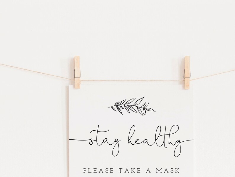 Wear a Mask Sign Take a Mask Baby Shower Sign Editable Etsy