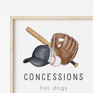 Editable Baseball Concessions Sign Template | Baseball Rookie Year ...