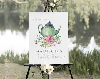 Tea Party Welcome Sign Template | Bridal Shower Welcome Editable Kitchen Welcome Sign Decor