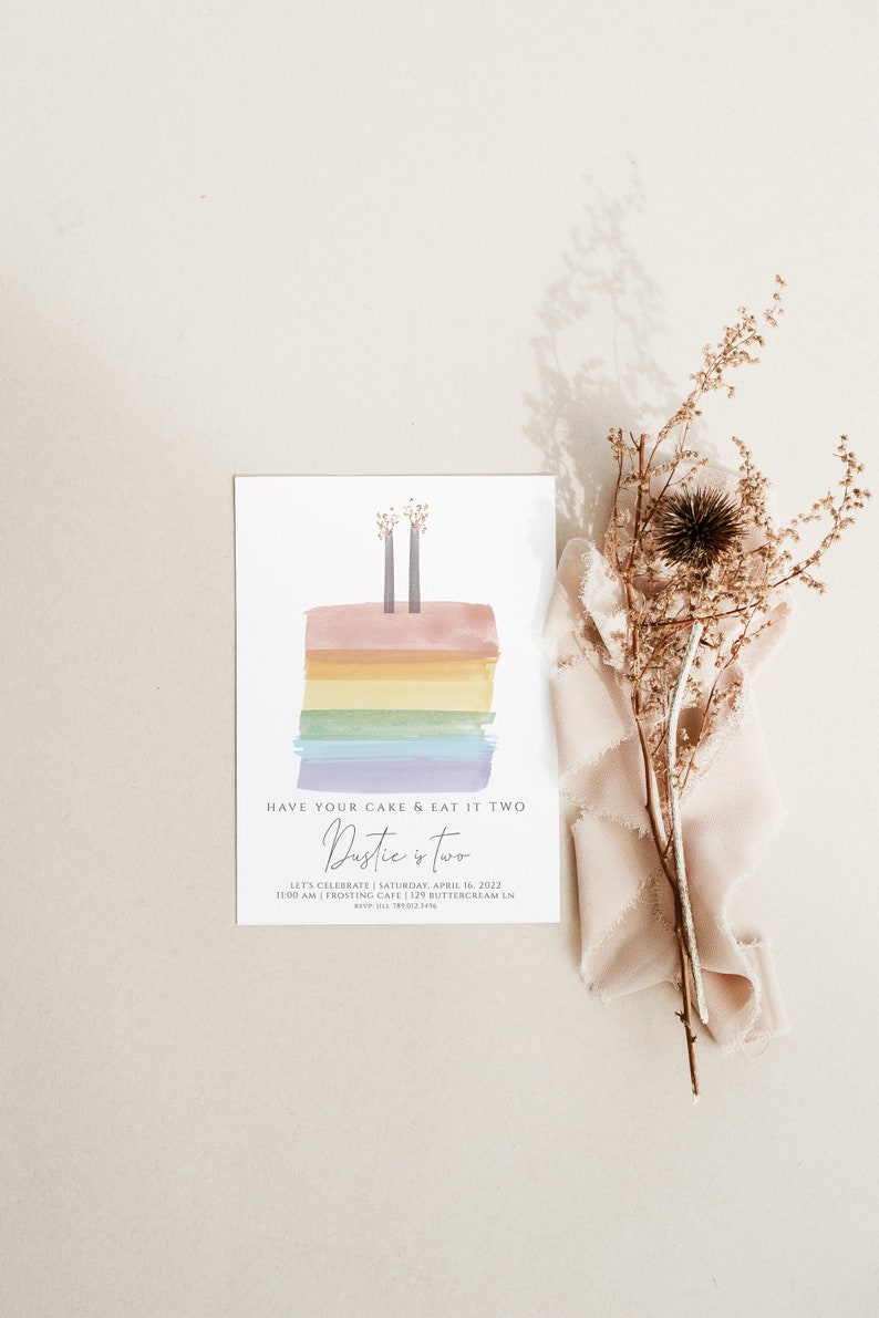 Girl 2nd Birthday Invitation Have Your Cake and Eat It Two Etsy