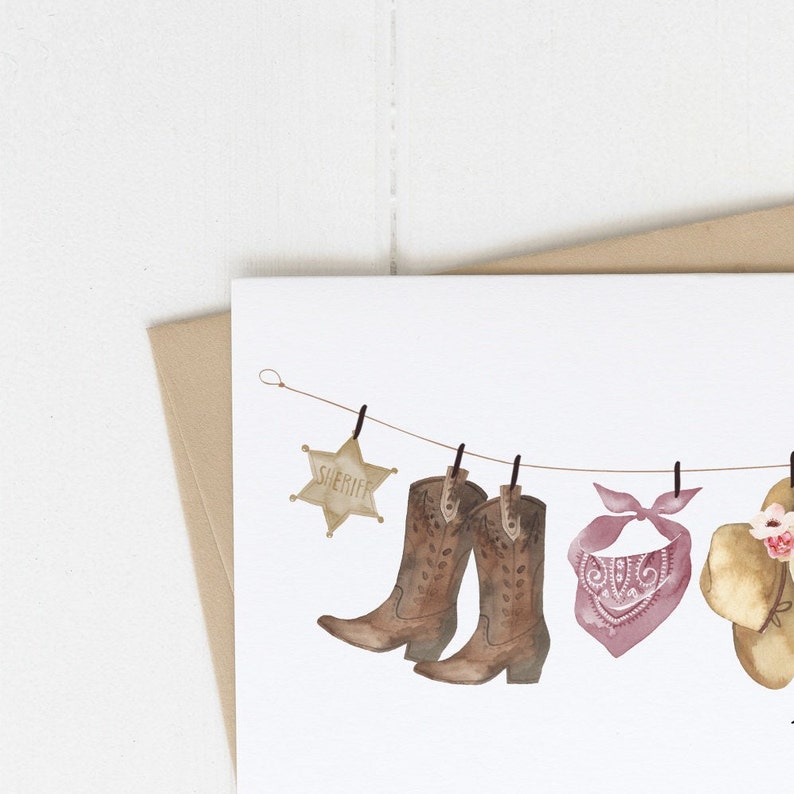 1st Rodeo Thank You Card Printable Editable Template Cowgirl | Etsy