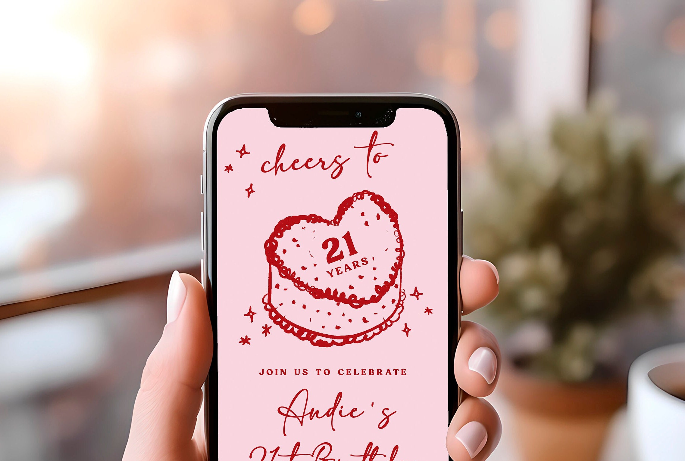 21st Birthday Text Invitation Template | Editable Cheers to 21 Years ...