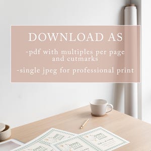 May include: Printed invitations with a goose graphic and the text "ONE SILLY GOOSE" are arranged on a light wood table. A white mug, a pencil, and a small wooden coaster are also on the table. The image also includes the text "DOWNLOAD AS".