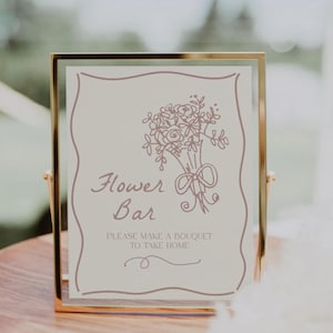 Flower Bar Sign Template | Editable Locally Grown Make a Bouquet Sign Decor | Floral Fresh off the Market Wedding Shower S819 S856