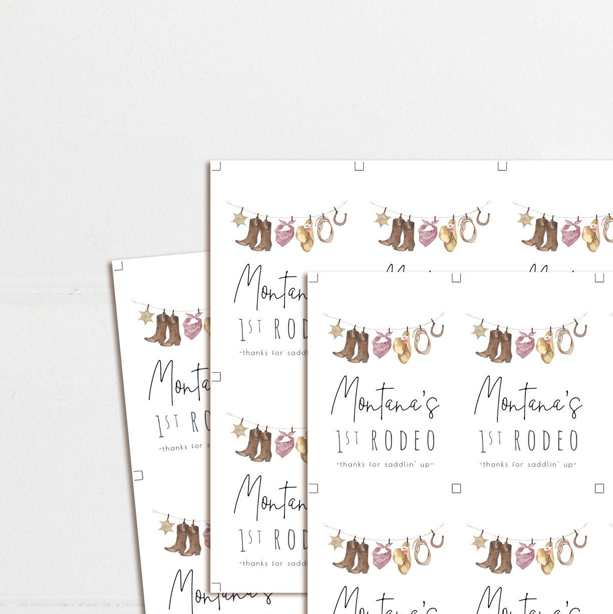 1st Rodeo Thank You Favor Tag | Cowgirl 1st Birthday Printable Gift Tag ...