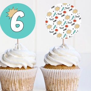Superhero Cupcake Toppers Editable Template | Printable Hero Cupcake ...