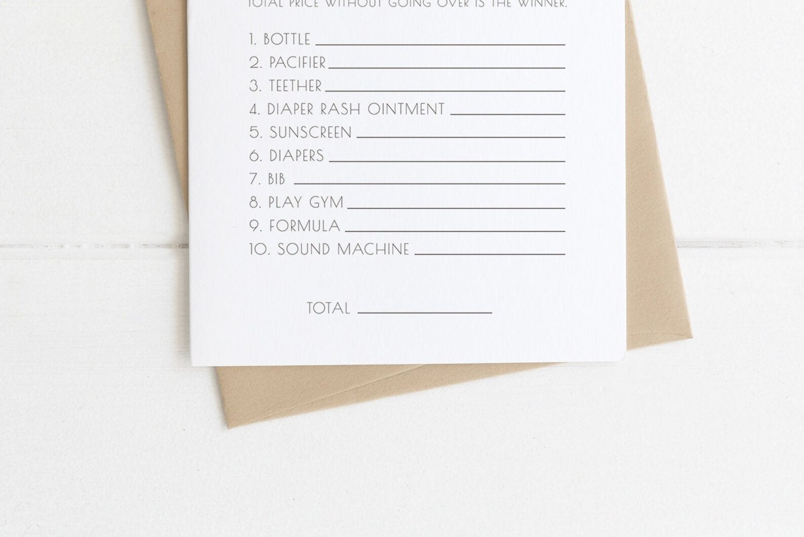 Price is Right Baby Shower Printable Game Template Gender - Etsy